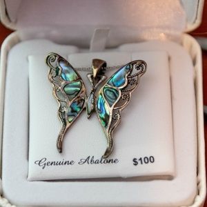 Genuine Abalone Butterfly Necklace